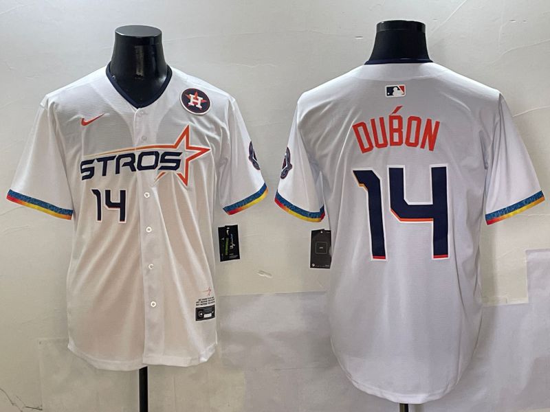 Men Houston Astros #14 Dubon White Fourth generation Joint Name Nike 2025 MLB Jersey style 6->houston astros->MLB Jersey